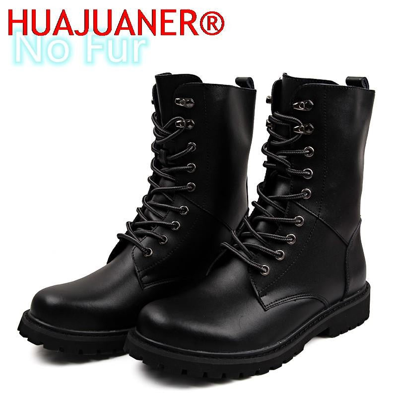 Botas Táticas Militares Masculinas Botas de Tornozelo de Deserto de Cano Alto Quentes e Antiderrapantes com Cadarço para Outono Inverno Masculino de Tamanho Grande