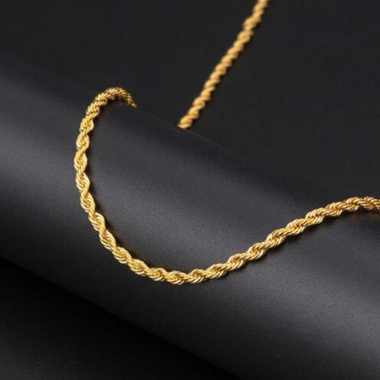 Colar 3mm Clássico de Aço Inoxidável Torcido Corrente Longa Pingente para Homens Mulheres Estilo Punk Hip Hop Rock Personalidade Gargantilhas Joias