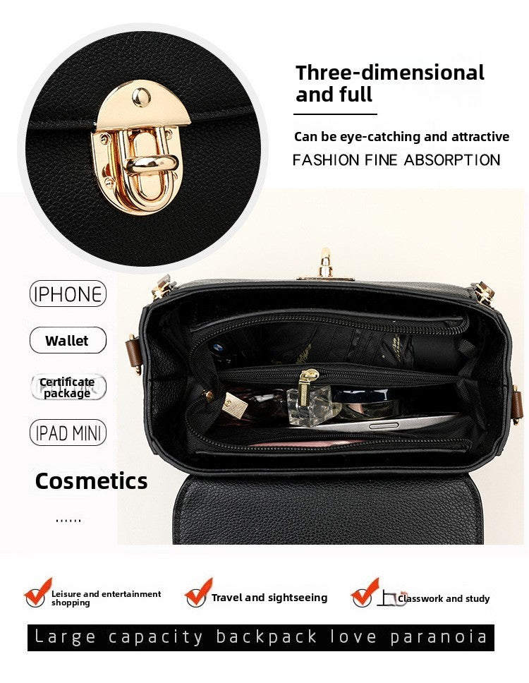 Vintage Handbag Women Fashion Crossbody Shoulder Bag Simple Small Square Bag Versatile Trendy