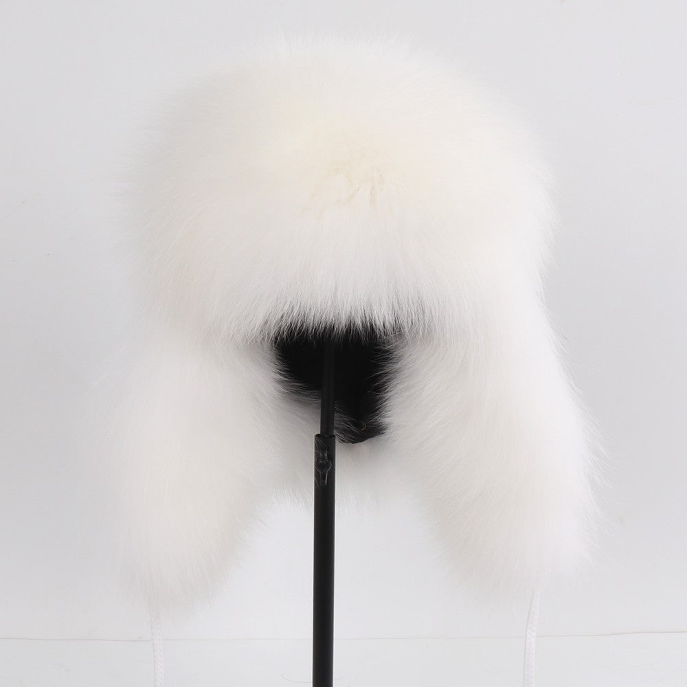 2025 Novo Chapéu Feminino Ushanka Russo de Pele de Raposa Natural Inverno Grosso Quente Orelhas Moda Chapéu Bomber Senhora Gorro Genuíno de Pele de Raposa Real