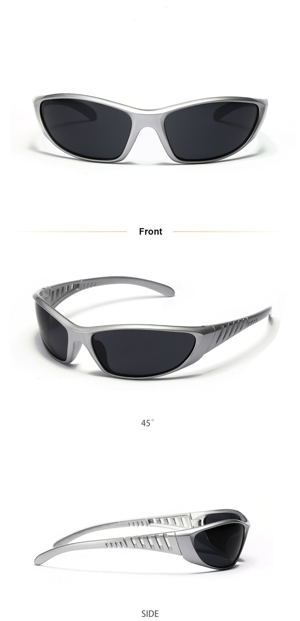 Y2K Silver Sunglasses Color Hollowed Out Future Sense Of Technology Hot Girls Net Red Sunglasses Women Sunglasses Trendy Men