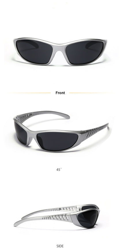 Y2K Silver Sunglasses Color Hollowed Out Future Sense Of Technology Hot Girls Net Red Sunglasses Women Sunglasses Trendy Men