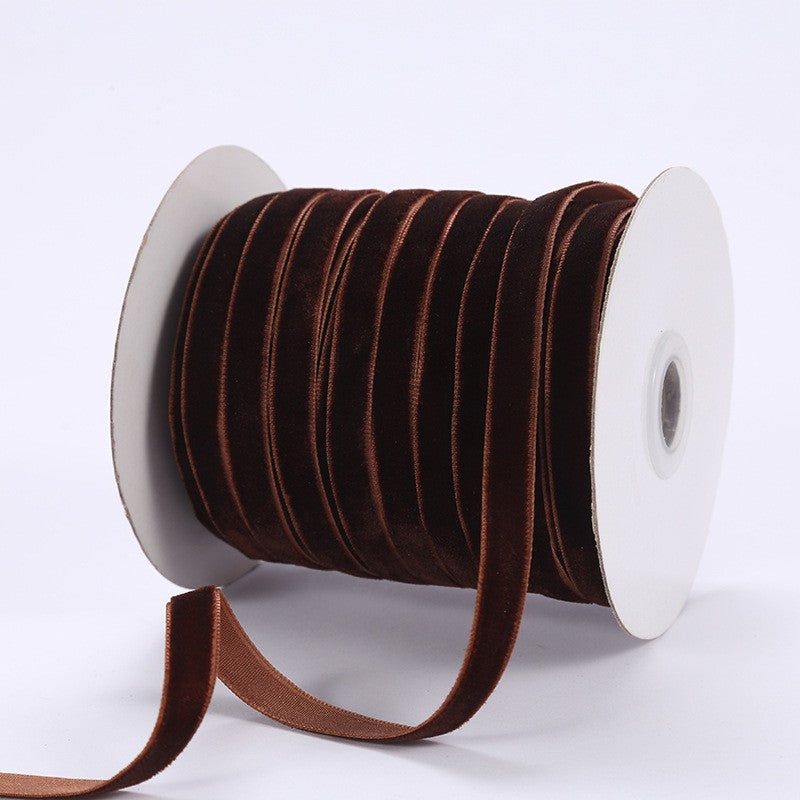 50yards 10mm Velvet Ribbon For DIY Handmade Gift Bouquet Wrapping Supplies Home Party Decorations Christmas Webbing Trimming