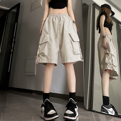 S-3Xl Y2K Cargo Shorts Women Harajuku Black Oversized Wide Leg Shorts Summer Streetwear Fashion High Waist Baggy Short Pants New