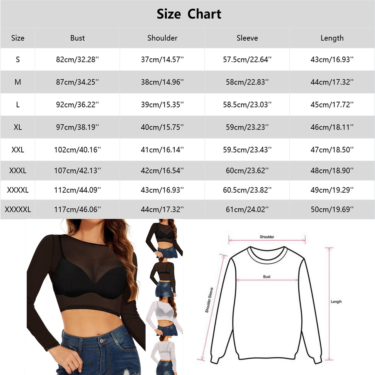 Sexy Women Crop Top See Through Mesh Tops Long Sleeve Sheer Slim Fit T Shirts Ladies Stretchy Transparent Bottomed Blouses