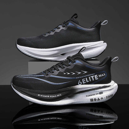 Air Cushion Carbon Plate Running Shoes Jogging Marathon Men Sports Breathable Lightweight Comfortable Nonskid Casual Sneakers