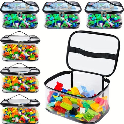 Transparent Mesh Zipper Toy Storage Bag - Large Capacity Puzzle and Block Organizer, Ideal for Toy and Building Block Storage So