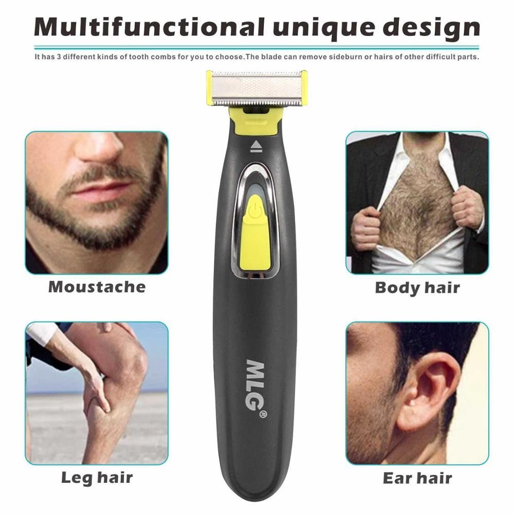 MLG USB Rechargeable Waterproof Washable Rechargeable Electric Shaver Beard Razor Body Trimmer Men Shaving Machine Hair