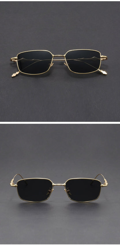 Óculos de Sol Retangulares Pequenos Femininos com Armação Fina, Óculos Anti-Luz Azul, Armações de Óculos Modernas, Óculos Vintage UV400 Gafas De Sol