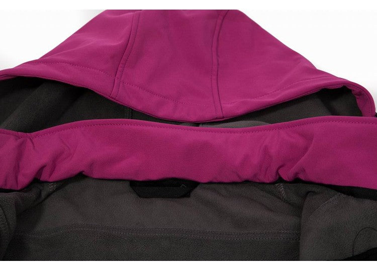 Women's Hiking Jacket Long Soft Shell Fleece Outdoor Windbreaker Camping Trekking Climbing Female Coats Winter