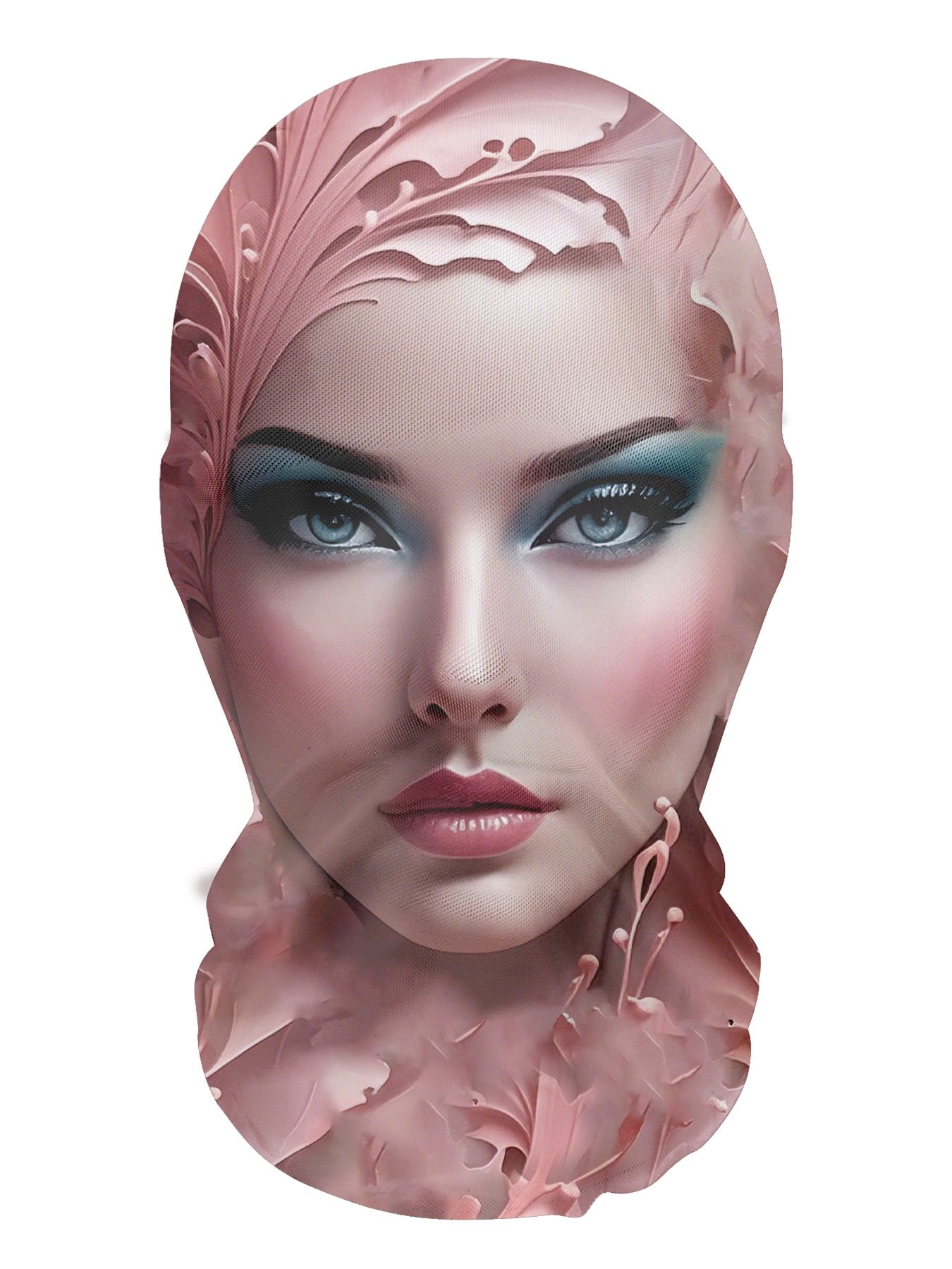 3D Realistic Stretch Mesh Headgear, Breathable, Unisex, Party Mask Headgear Prop