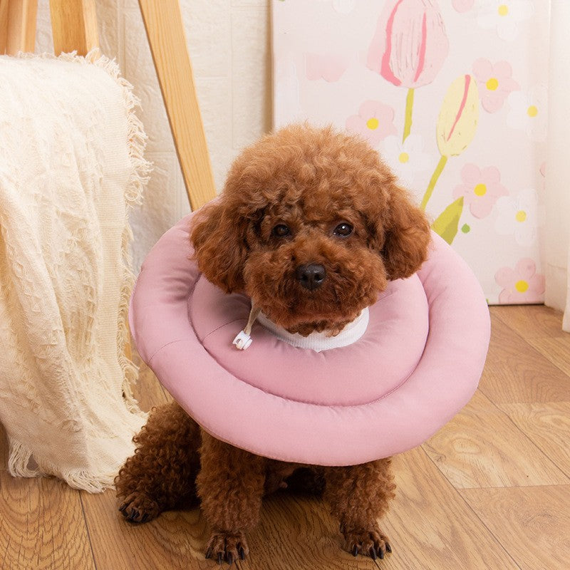 Colar Elizabetano Ajustável Para Cães Com Cordão Protetor De Pescoço Colar Donut Impermeável Evita Mordidas e Arranhões