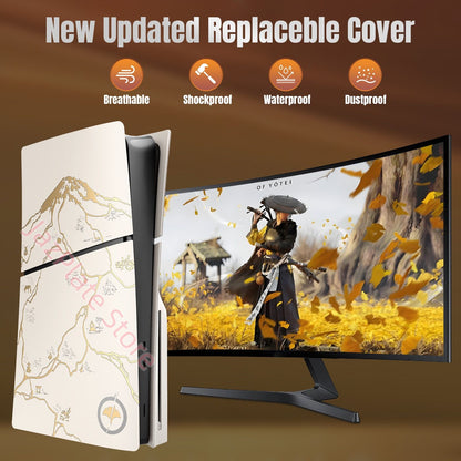 New Faceplates for PS5 Slim Disc Edition Only Anti-Scratch Replacement Panels Cover Shell Case for PlayStation 5 Slim Yotei