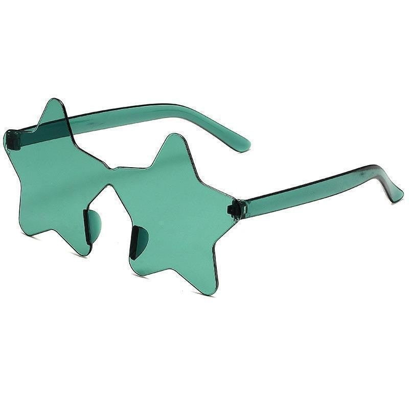 Star Shaped Sunglasses Rimless Colorful Transparent Glasses for Women Men Festival Birthday Cosplay Beach Summer Party Supplies