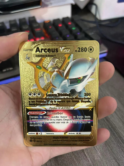 Cartas Pokémon Espanhol Cartas Metálicas Pokémon Cartas de Ferro Pokémon Mewtwo Pikachu Gx Charizard Vmax Cartas Pokémon Vmax