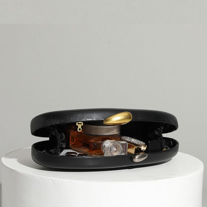 Designer Shell Shape Clutch Bag Women Evening Party Leather Handbag Metallic Closure Shoulder Crossbody Bags Small Dinner Purse