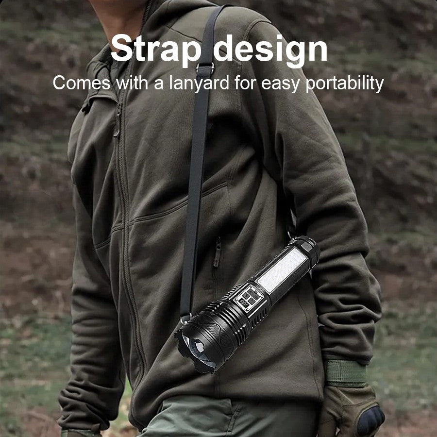 1000000LM Most Powerful LED Flashlight Rechargeable Type-c Flashlight Long Range 6000M Tactical Torch Light For Fishing Hunting