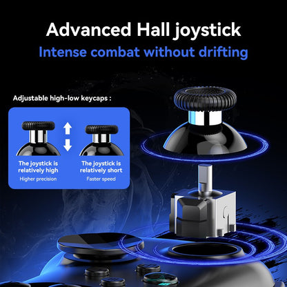 Y04 Game Controller 6-key Fighting Game Controller with Adjustable Height Hall Joystick Supporting PC/IOS/Switch/Android