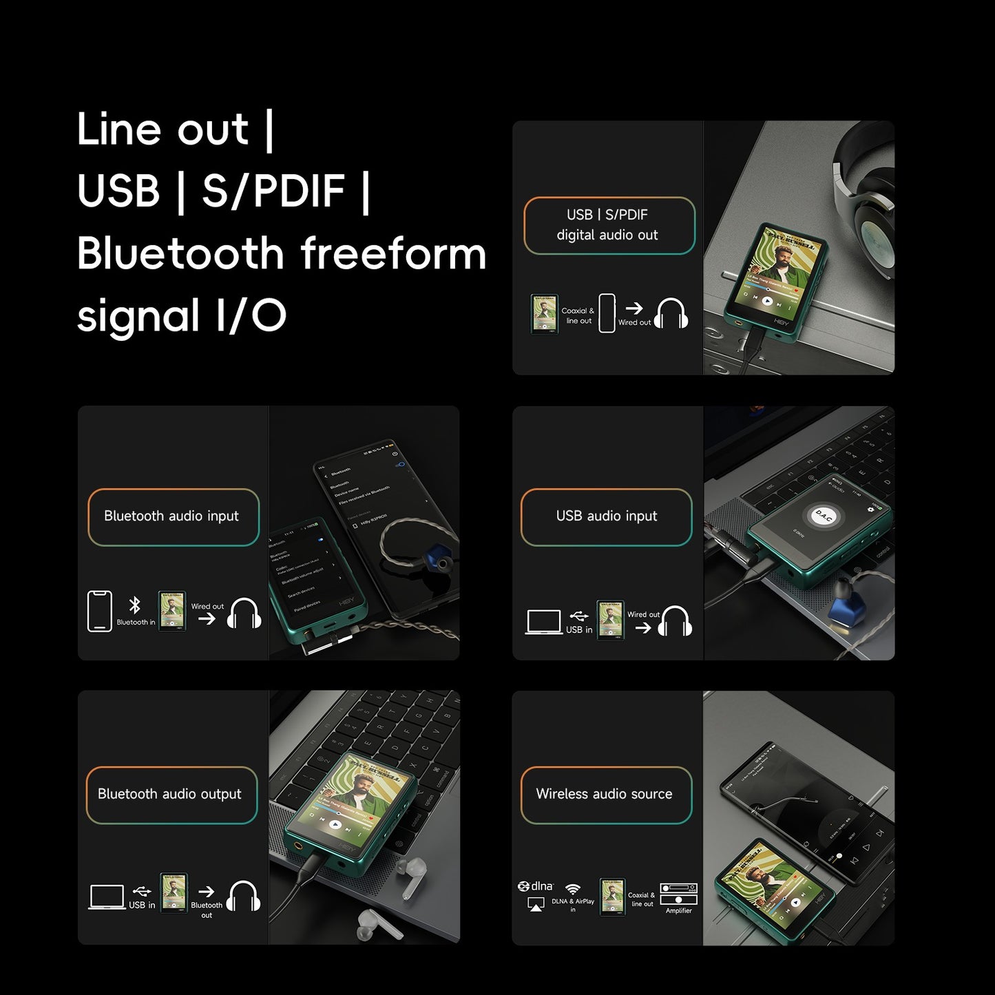 HiBy R3 Pro II / Gen 2 Reprodutor de Música HiFi MP3 USB DAC Amplificador de Fone de Ouvido CS43198*2 OPA1622*4 4000mAh Saída 480mW DSD256 MQA 8X PD2.0