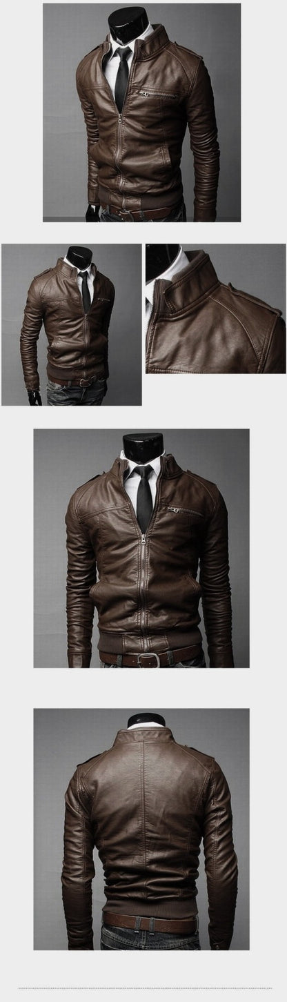 MRMT 2025 Brand New Men's  Motorcycle Leather Jacket Slim Men Leather Jacket Outer Wear Clothing For Male Garment Man Jackets