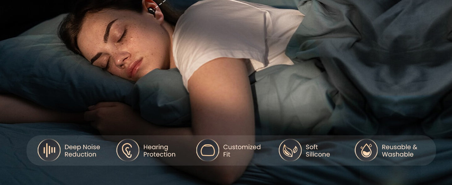 Eayburst Ear Plugs for Sleeping Noise Cancelling Silicone EarPlugs for Concerts Traveling Studying Focus Reusable Ear Protection