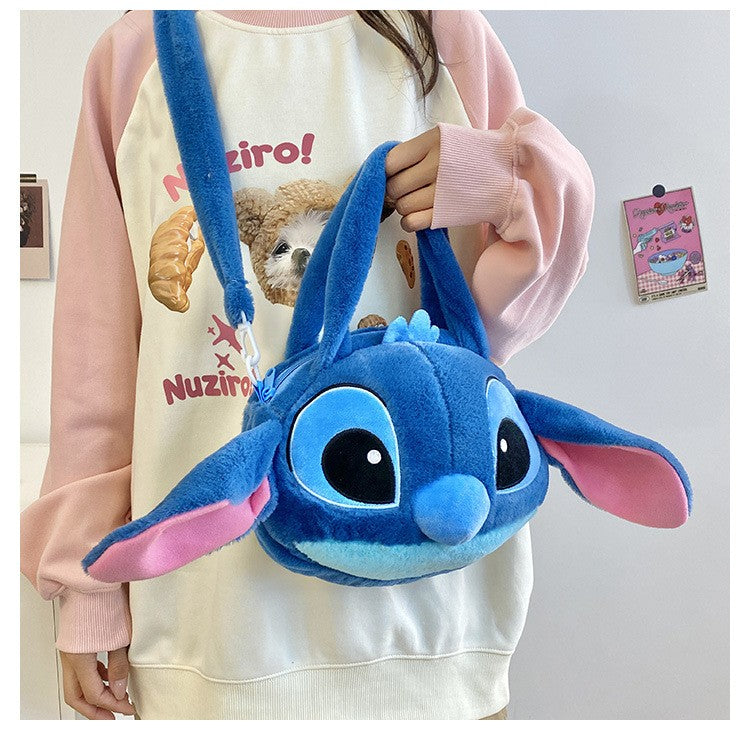 Kawaii Disney Stitch Bag Plush Backpack Bagpack Double Shoulder Crossbody Bag Storage Pouch Plushie Anime Toy Gift for Girls