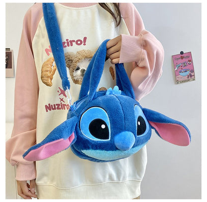 Kawaii Disney Stitch Bag Plush Backpack Bagpack Double Shoulder Crossbody Bag Storage Pouch Plushie Anime Toy Gift for Girls