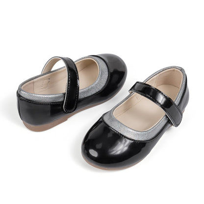 Fashion Children's Flat Shoes Non-slip PU Leather Shoes 3-colors Comfortable Wear-resistant All-season Mary Jane Princess Shoes