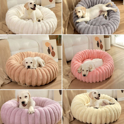 Cama Redonda para Cães Grandes, Cama Sofá Quente de Inverno Lavável para Gatos e Cães Grandes Disponível para Todas as Estações
