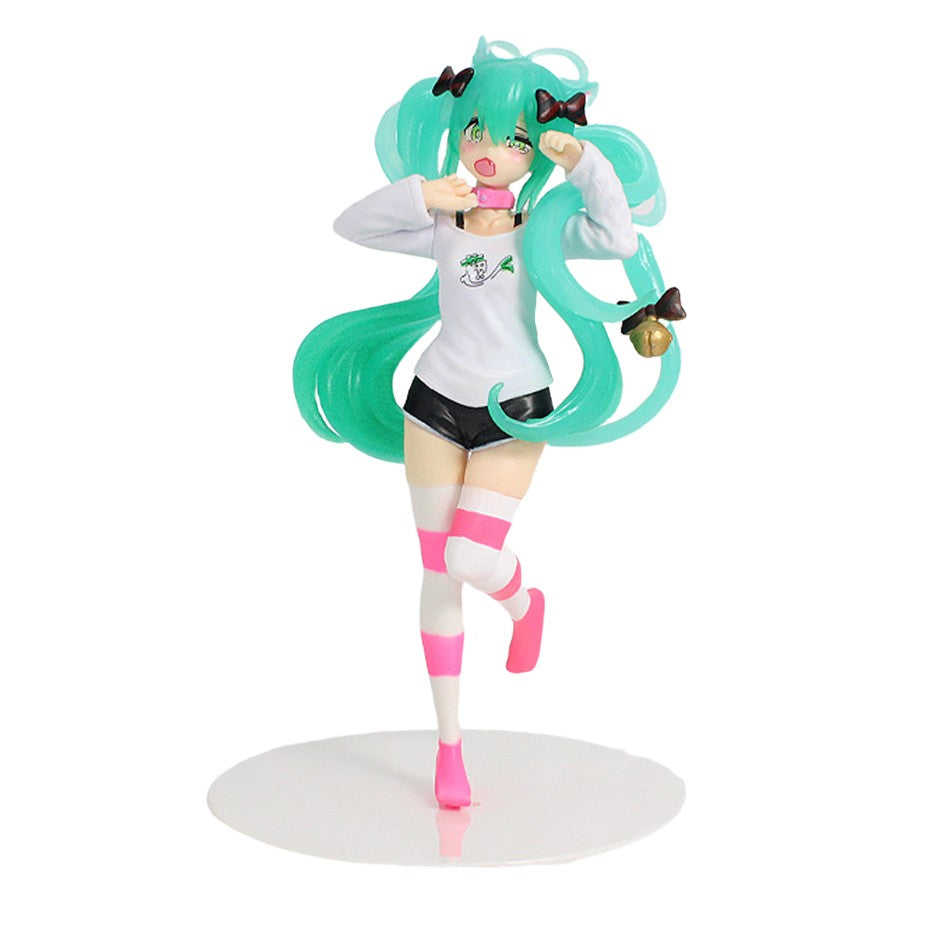 Animação Anime Linda Garota Hatsune Miku Artesanal Diabo Hatsune Miku Orelha de Gato Hatsune Miku Fofa Artesanal Modelo de PVC Decorações