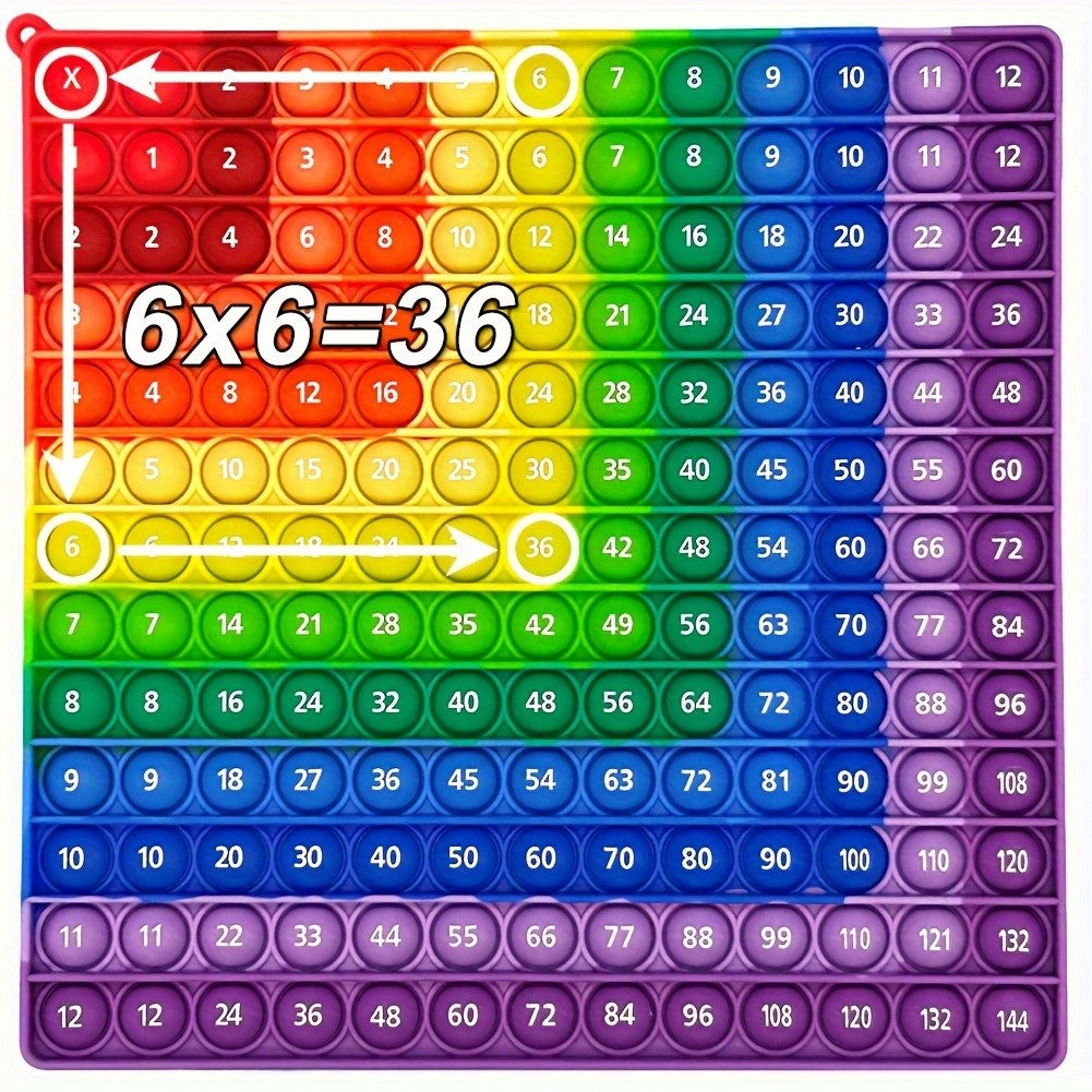 Educational Multiplication Push Bubble Fidget Pop Toys for Kids - Colorful Times Table Math Teaching Resources and Gifts