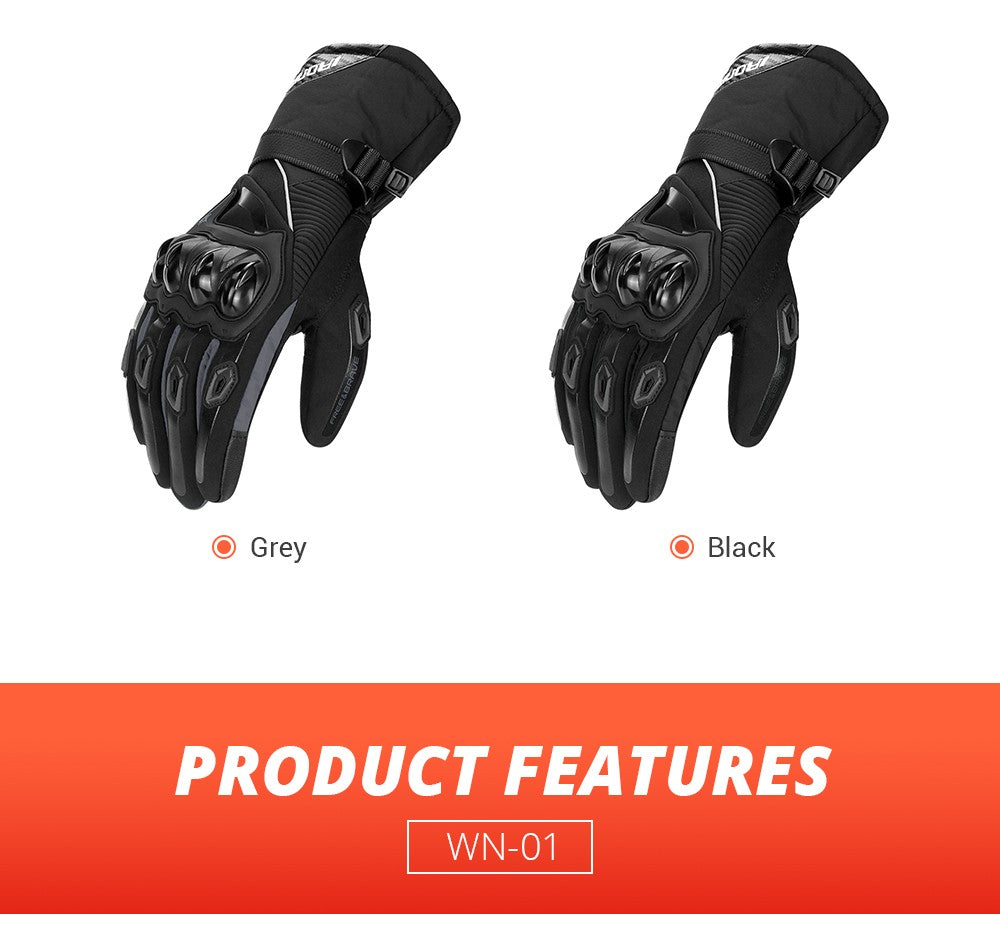 Luvas de motocicleta de inverno impermeáveis quentes masculinas dedo completo luvas de moto tela sensível ao toque para pilotagem de motocicleta