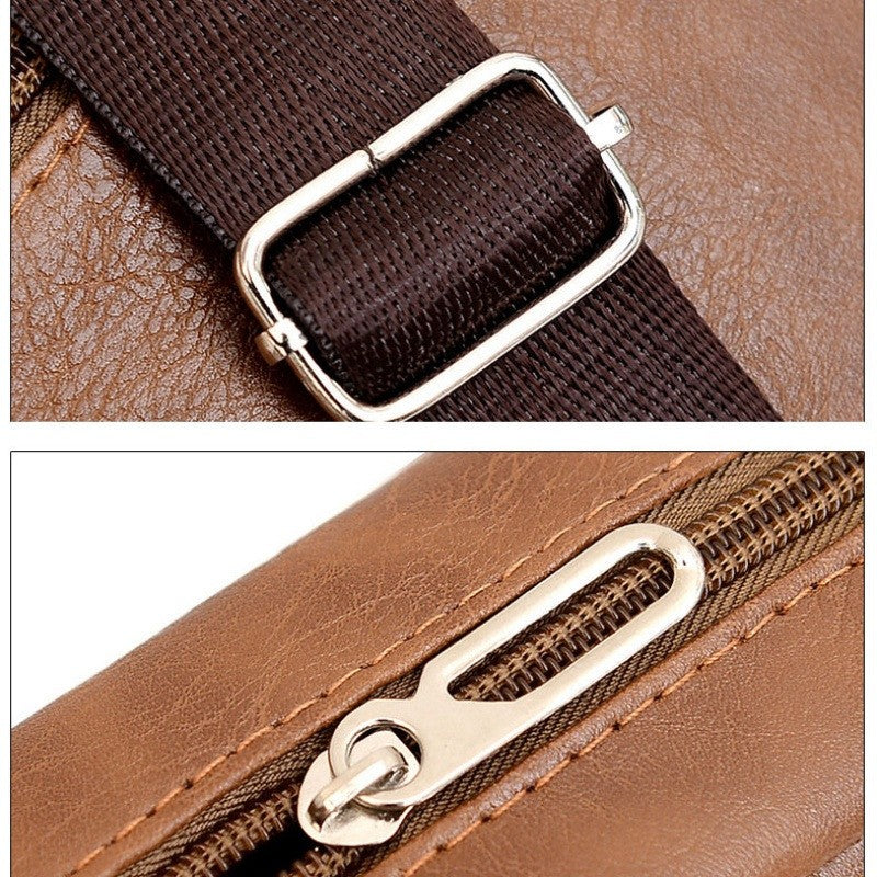 Men's PU Leather Crossbody Shoulder Bags High quality Tote Fashion Business Man Messenger Bag  Leather Bags fanny pack