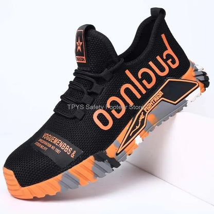 Sapatos de Segurança Leves com Biqueira de Aço Masculinos Antiperfuração Sapatos de Trabalho Masculinos Respiráveis Sapatos Industriais Botas de Segurança de Trabalho Indestrutíveis