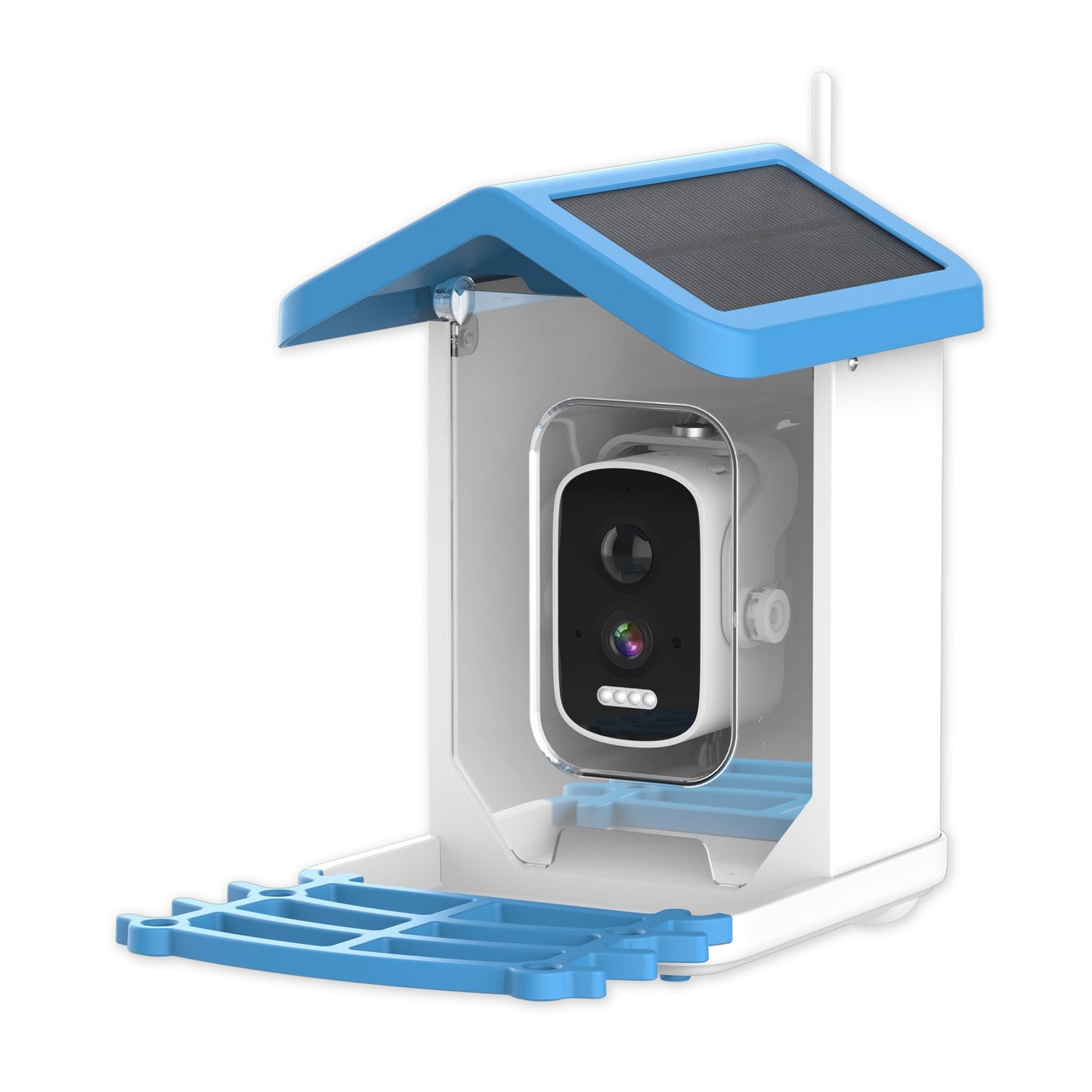 Comedouro Inteligente Solar para Pássaros com Câmera de 4MP Identificação de Pássaros por IA Visão Noturna Design à Prova de Intempéries para Uso Externo
