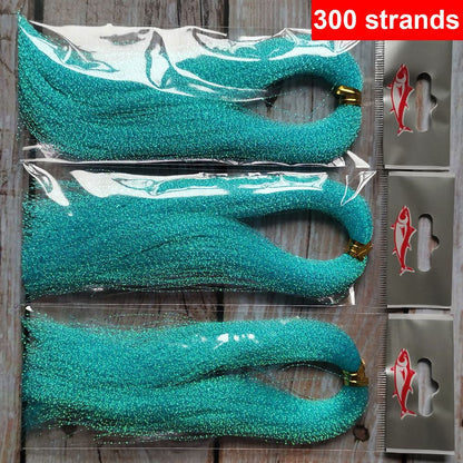 Pacote com 3 ou 10 unidades de 300 fios de tinsel torcido para iscas de pesca com mosca, linha de amarração, flash de cristal brilhante, material DIY