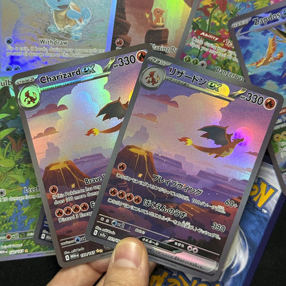 Cartas Proxy de PTCG 151 MEW Alakazam Blastoise Bulbasaur Charmander Squirtle Venusaur Zapdos Charizard Presentes de Cartas TCG JP