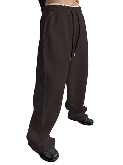 2025 men's wide leg sweatpants, European and American men's and women's sweatpants, waist drawstring straight leg loose casual s
