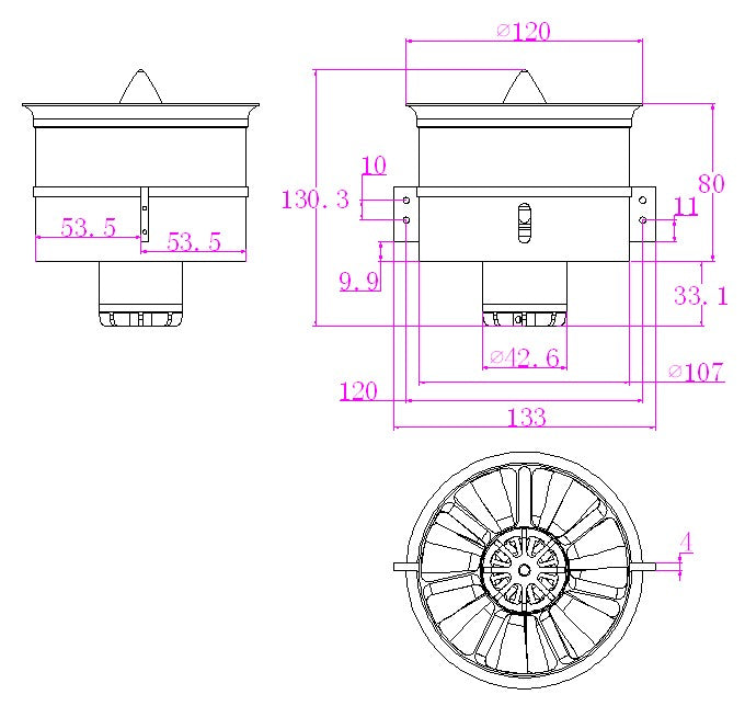 Motor 5060 4260 4250 with 6S 12S 14S JP 90mm 105mm 120mm EDF Ducted Fan 12 Blades  All Set  RC Air Plane 50V, 7100W Motor Parts