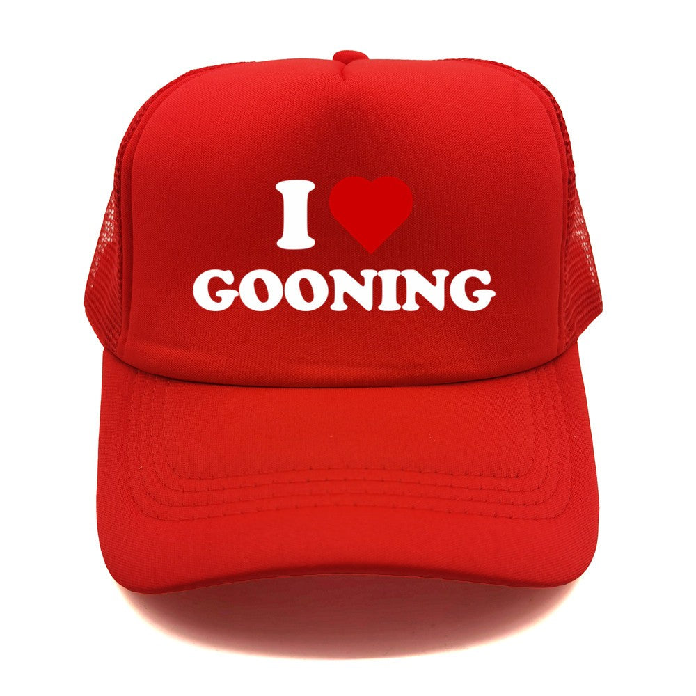 Funny I Love Gooning Baseball Caps Cool Summer Men Mesh Net Hat Humor Trucker Cap Unisex Outdoor Mesh Net Caps MZ-080