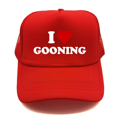 Funny I Love Gooning Baseball Caps Cool Summer Men Mesh Net Hat Humor Trucker Cap Unisex Outdoor Mesh Net Caps MZ-080
