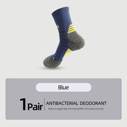 Deodorant Nano Copper Sports Socks for Men Antibacterial Basketball Climbing Sock Summer Compression MTB Cycling Bicycle Running