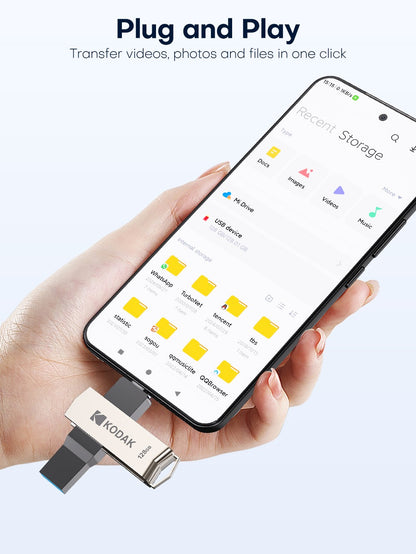 KODAK USB3.2 Type C Two in One Flash Drive 256GB 128GB 32GB Pendrive High Speed Dual Memory Stick For Smartphone Laptop