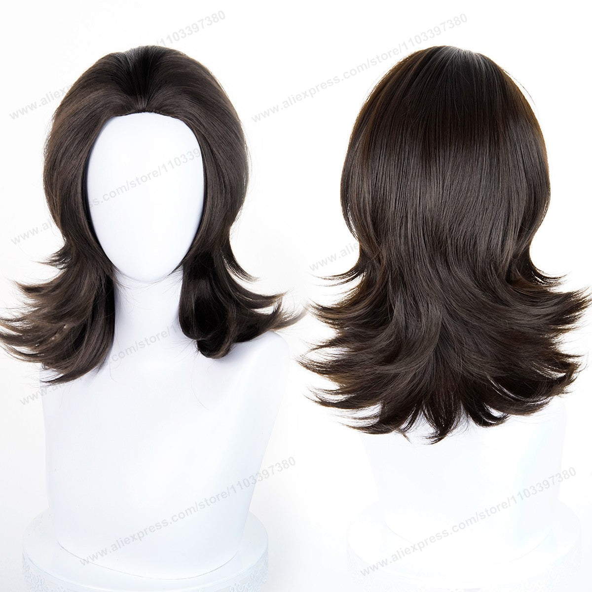 Anime 45cm Universal Cosplay Wig with Enlarged Scalp Free Parting Black White Yellow Man Women Heat Resistant Synthetic Hair