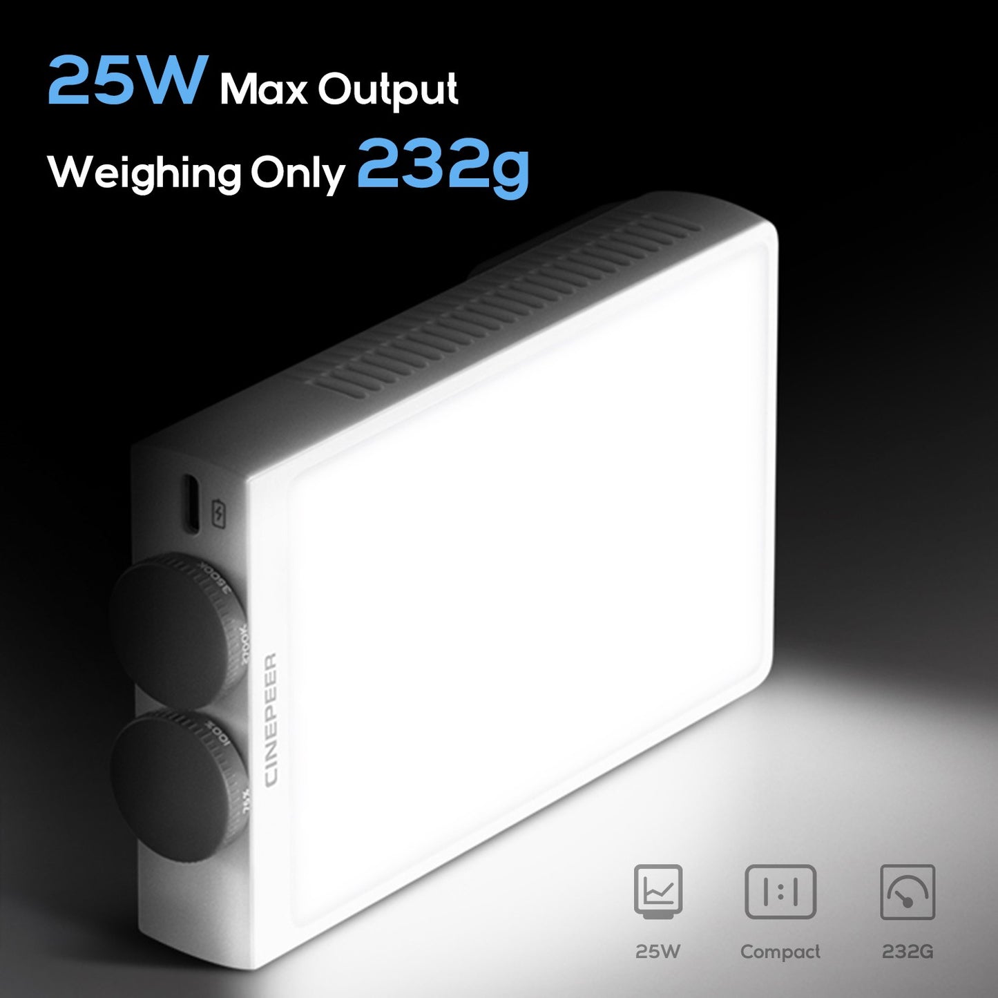 ZHIYUN Oficial CINEPEER CM25 25W Luzes LED Bicolor de Bolso Portátil para Vídeo Lâmpada Fotográfica Iluminador de Fotografia