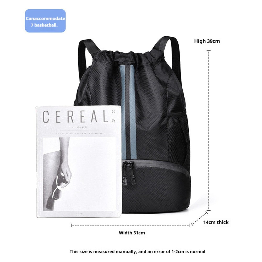 [Mochila Esportiva de Yoga e Fitness] Mochila Esportiva com Cordão de Grande Capacidade - Bolsa de Basquete e Futebol para Esportes ao Ar Livre