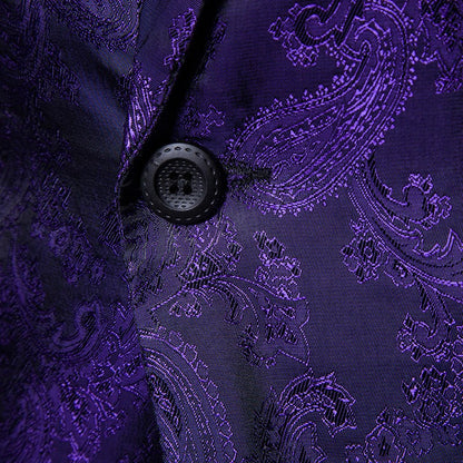 Multi Colors Men's Suit Palace Style Dark Pattern Design and Fashionable One Button Buckle Slim Fit Blazer Mujer Clothing