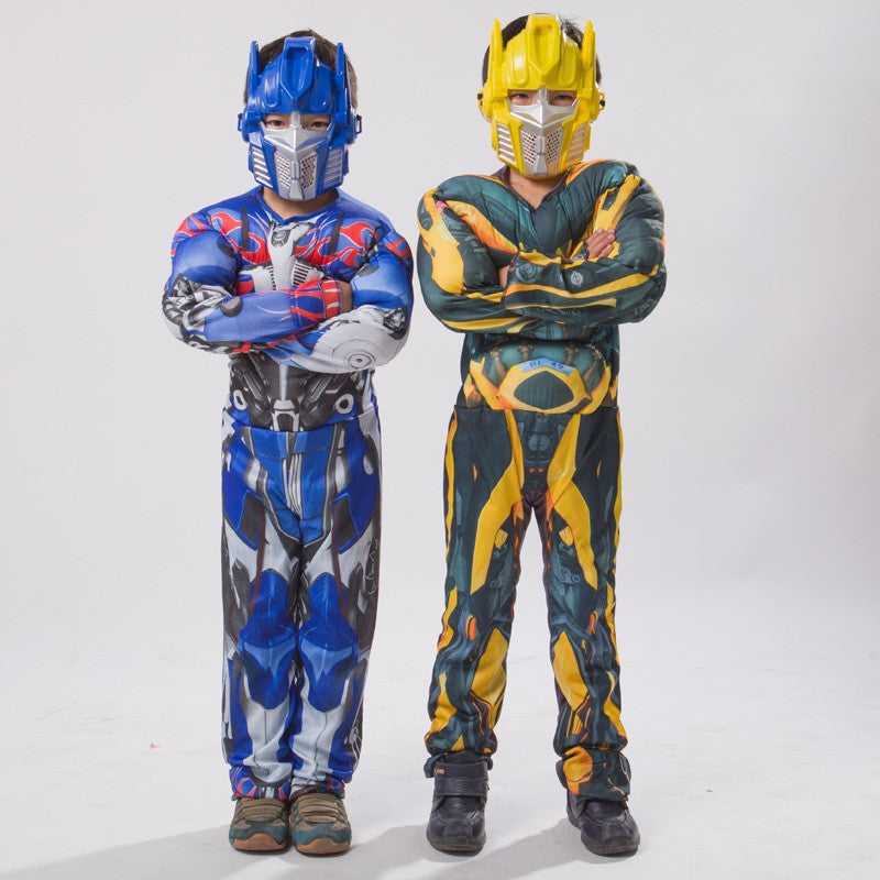 Boys Optimus Muscle Prime Fancy Dress American Boy Superhero Purim Halloween Book Week Child Captain Costume