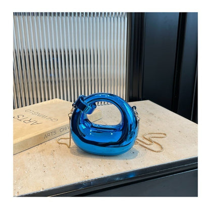 Fashion Crescent Mini Acrylic Chain Evening Bag for Women, Shoulder and Crossbody Bag