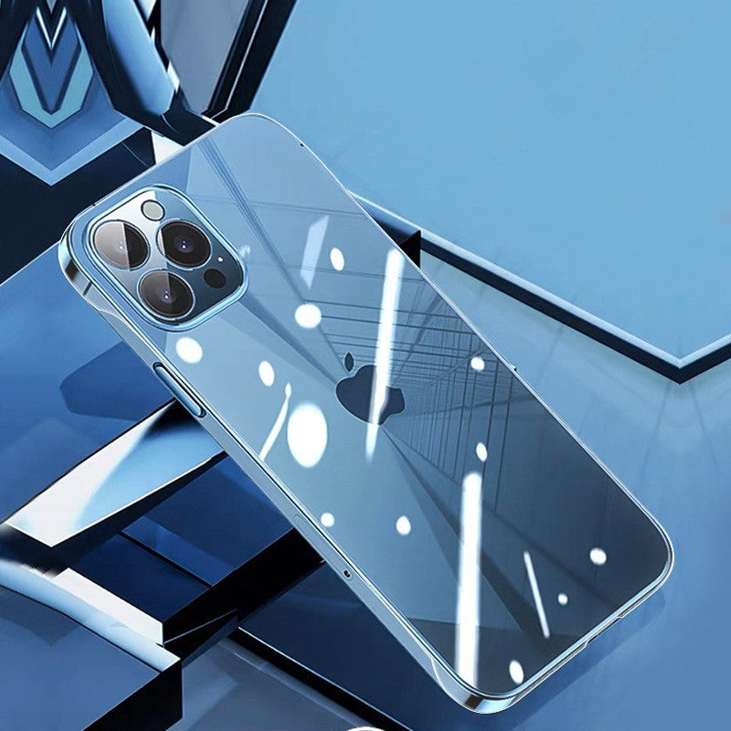 Capa Transparente de Luxo Sem Borda para iPhone 17 Air 16 15 14 13 12 11 Pro Max Plus Mini Capa Rígida de PC à Prova de Choque Transparente